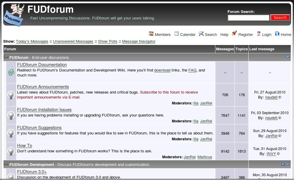 Example of a traditional forum software