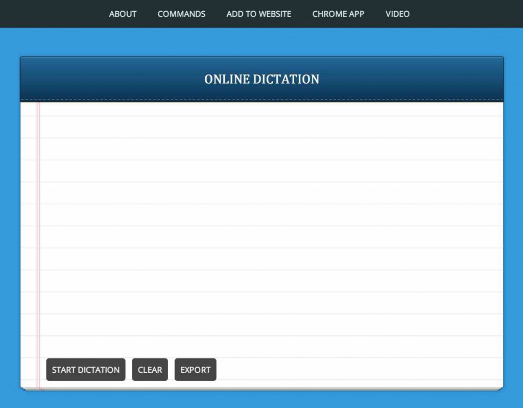 Dictation online with voice recognition in the browser